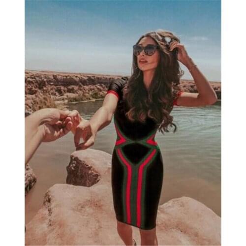 High Quality Bandage Dress Spring 2020 Women Night Party Dress Elegant Vintage Vestios Fashion Dresses Sexy Mini Bodycon Dresses