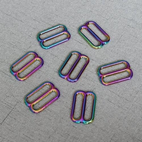 100 Pcs/Pack 25mm Colourful Metal Adjuster Slider Rucksack Bag Handbag Dog Collar Leather Sewing Accessory Straps Belt 25BXK-c