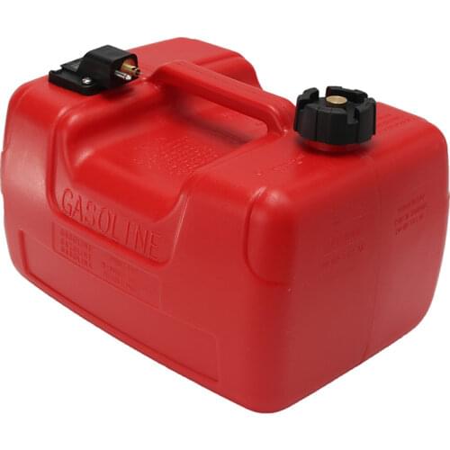 12L Portable Boat Yacht Engine Marine Outboard Fuel Tank Oil Box With Connector Red Plastic Anti-static Corrosion-resistant