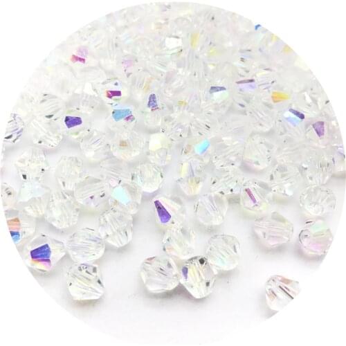 4/6/8mm Shiny Crystal beads Bicone Beads Glass Beads Loose Spacer Beads for Jewelry MakingDIY Bracelet Necklace #010