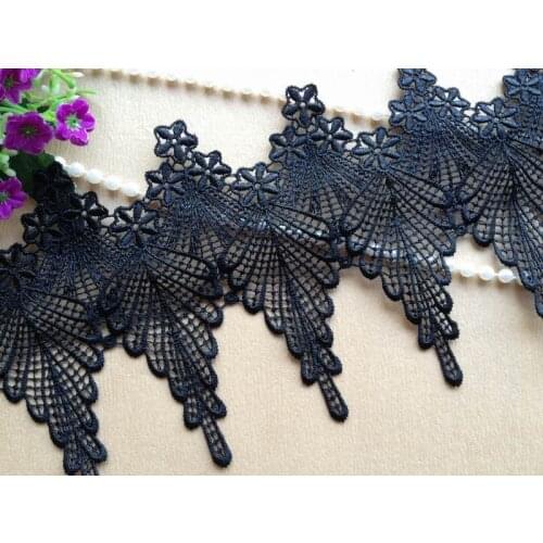 5 Yards Retro Lace Trim, Chic Venise Feather Lace, Black Lace Trim, Embroidery Dress Fabric