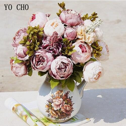 8 Heads Big Artificial Peonies Flower Bouquet Silk Flores Artificiales Wedding Home Table Spring Decor Fake Fleur Artificielle