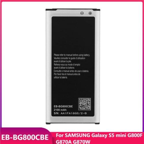 Original Phone Battery EB-BG800CBE For SAMSUNG Galaxy S5 mini G800F G870A G870W S5mini Replacement Rechargeable Battery 2100mAh