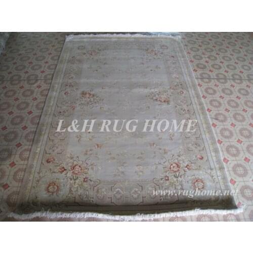 Free shipping 6'X9' 160Line Hand-knotted Persian Rug, Wool and Silk Persian Carpet, silk flower, silk warp