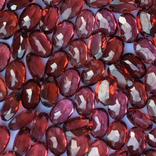 Mozambique Garnet Natural Loose Gemstone Beads facted oval 7x9mm for Inlaid jewelry Making Necklace Ring DIY ICNWAY