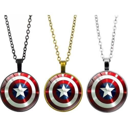 Captain America Superhero Necklace, Steve Rogers Cosplay Props, Buckler, Pendant, Jewelry