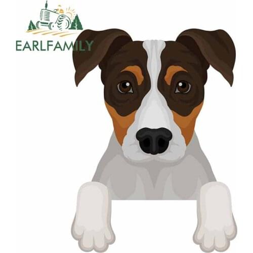 EARLFAMILY 13cm x 9.7cm for Jack Russell Terrier Dog Car Stickers and Decals DIY Fashion Vinyl Car Wrap Suitable for Fold GTR SX
