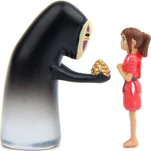 1PC Cute Cartoon Studio Ghibli Spirited Away No Face Man Holding Gold Candy Chihiro Girl No Face Ghost Action Figure Toys