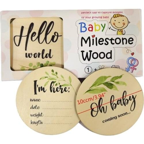 6 Pcs/Set Baby Leaves Month Milestone Cards Newborn Birth Monthly Recording Card Infant Photography Props