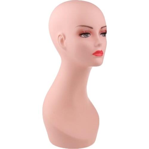 Female Mannequin Head PVC Manikin Head For Wig Making Bust Wig Glasses Hat Display Stand Model Makeup Practice