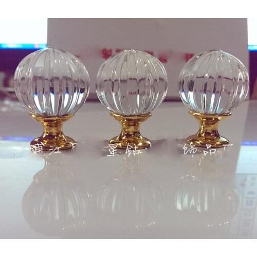Crystal pumpkin ball handle single hole shaped crystal handle wardrobe cabinet ball doorknob