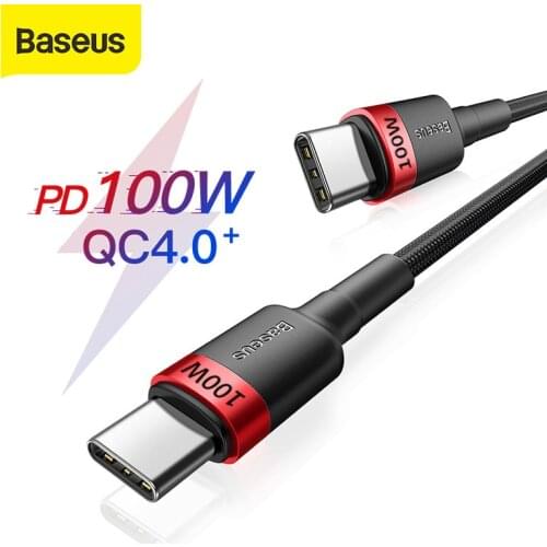 Baseus 100W USB C To USB Type C Cable For Macbook iPad 60W USBC PD Cord Quick Charge 4.0 Charger TypeC Cable For Xiaomi Samsung