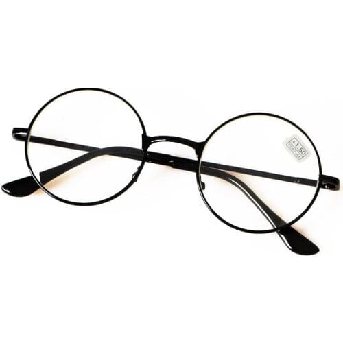Diopter 0 ~ +4.0Round Reading Glasses Metal Prebyopia Spectacles For Men Women Hyperopia Eyewear Eyeglasses Frame