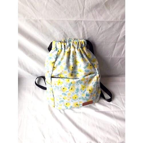 Summer Lightweight Waterproof Nylon Gym Travel Swimming Drawstring Backpack Bundle Portable Fold Large Floral Storage Bag