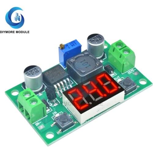 LM2596S Step-Down Power Supply DC4-40 to 1.3-37V Adjustable Buck Converter Module with LED Digital Display For Battery Charging
