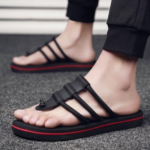 Mr Co 2021 Mens Slippers Summer Summer Flip-flops Mens Outdoor Trend Sandals And Slippers Casual Fashion Slipper Rubber Sole