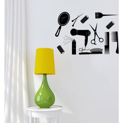 Hairdressing Salon Wall DecalBeauty Salon Wall Sticker Beauty Style Sign For Barber Shop Glass Decor Vinyl DW8045