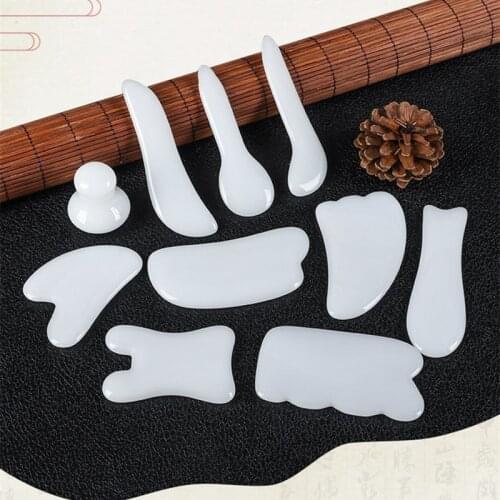 Natural Jade Stone Guasha Board Body SPA Relax Scraping Massager Tools Body Skin Massage Stress Pain Relief Skin Scraper