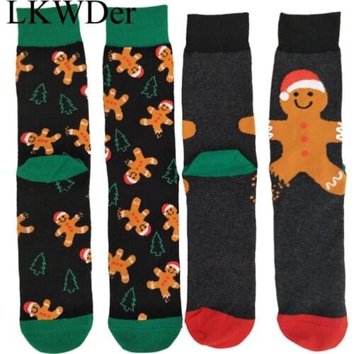 2 Pairs Men Women Christmas Socks Cartoon Character Autumn Winter Cotton Sock Meias Christmas Gifts Hosiery Holiday Party Socks
