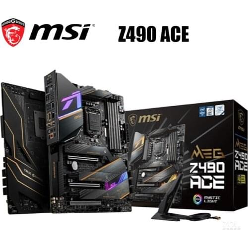 100% New MSI MEG Z490 ACE Motherboard LGA 1200 Intel Z490 DDR4 128GB Original Desktop MSI Z490 Mainboard PCI-E 4.0 1200 M.2 ATX