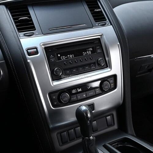 For Nissan Armada Patrol Royale Nismo Y62 2016 2017 2018 navigation panels decorated bright box Tucson in air conditioning panel