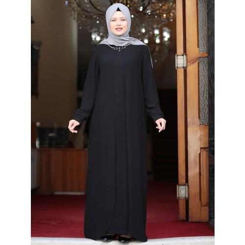 Plus Size Women Hijab Evening Dress Islamic Muslim Abaya New Season With Vest Mother Clothing Turkish Made Dubai Arabic