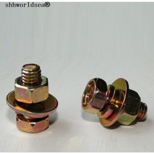Shhworldsea auto metal clip fastener hexagon screw zinc color