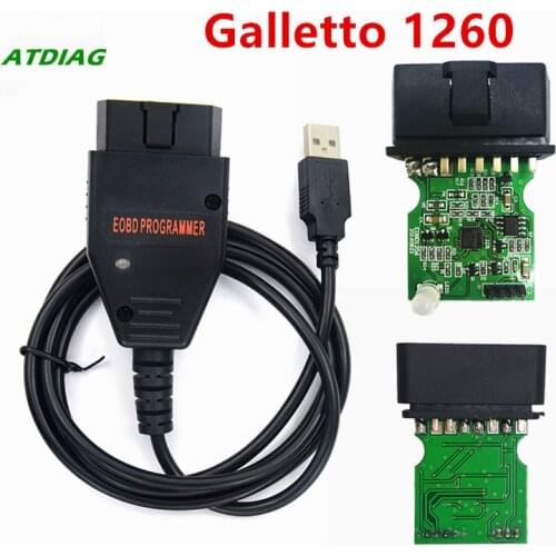 EOBD / OBD2 / OBDII Automotriz ECU flash memory programmer scanner Galletto 1260 ECU chip adjustment tool FTDI car diagnostics