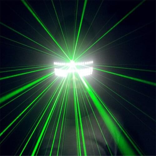 T824 Ballroom dance led costumes lighted glasses dj party wears props green laser man robot projector performance club led disco