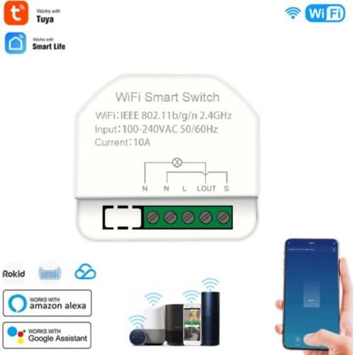 1gang MINI Wifi Smart Switch Timer Switches Smart Home Automation Compatible With Tuya Alexa Google Home Mobile App Control