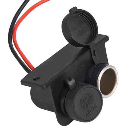 Double hole Universal 12V Waterproof Car/ Motorcycle Cigarette Lighter Socket Connector Adapter Charger
