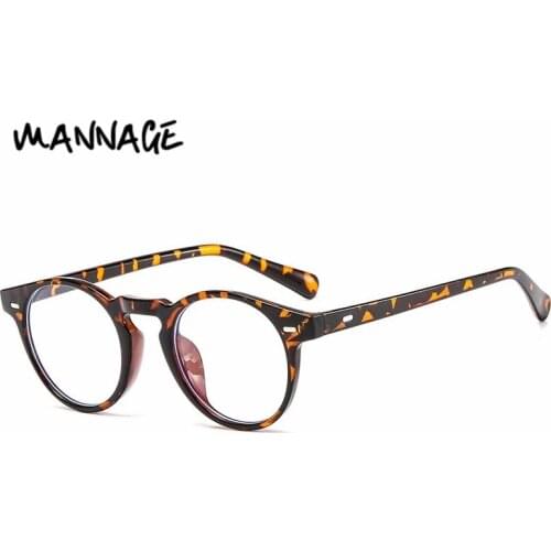 Fashion Round Frame Plain Mirror Eyeglasses Anti-Blueray Computer Eye-protection Glasses Men Women Universal