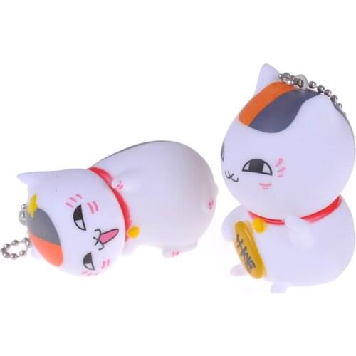 Japanese Anime Natsume Yuujinchou Nyanko Sensei Cat Vinyl Key Rings Action Figure Kids Toys Cute Keychain Women Key Cap Hot Sale