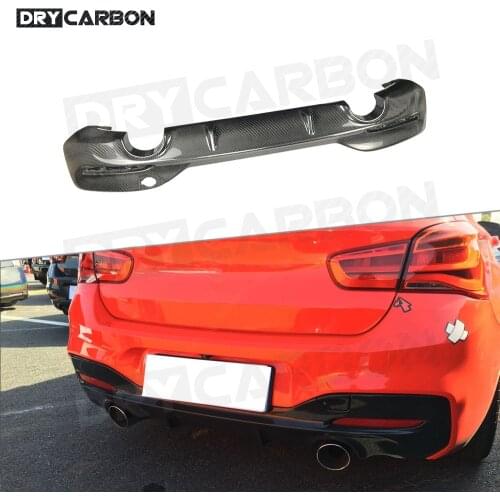 Dry Carbon Fiber / FRP Car Rear Bumper Lip Diffuser for BMW 1 Series F20 M135i M140i M Sport 2016 -2018 3D Style Rear Hugger