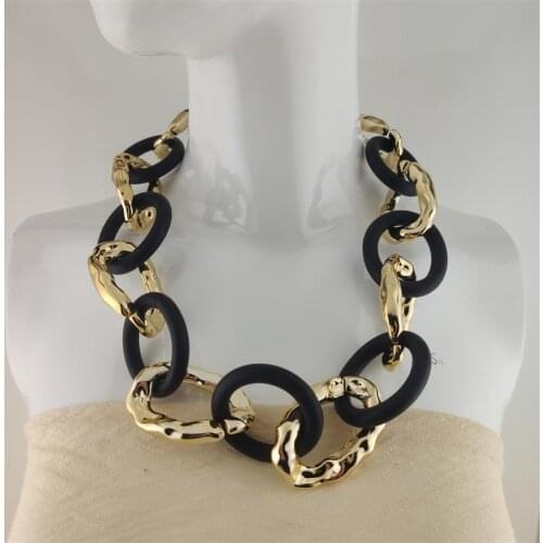 Women Handmade Chuncky Rubber Acrylic Chain Jewelry Choker Necklaces