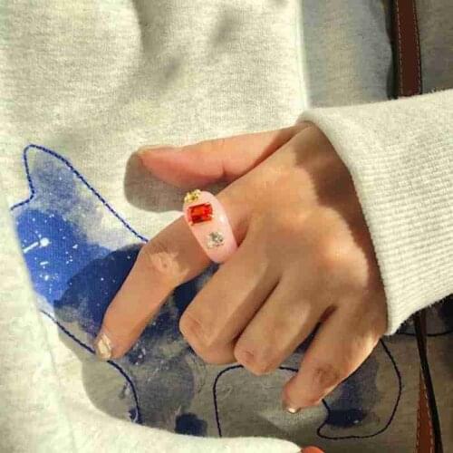 1pcs Colorful Acrylic Ring Resin Bohemia Tortoise Ring For Women Jewelry Valentines Day Gift 17mm Fashion Colorful Acrylic Ring