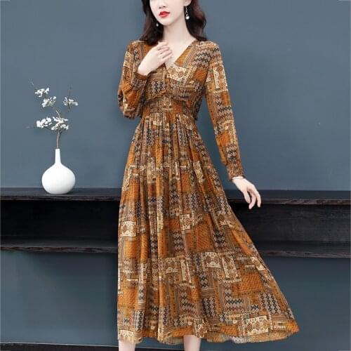 100% Genuine Silk Female High Waist Dress Womens Summer Dress Elegant Dresses Ladies Long Dress Boho Dress Ropa Mujer Zjt2698
