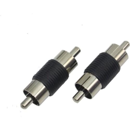 2pcs RCA Male To RCA Male plug Coupler Adapter AV CCTV Connector Video Audio