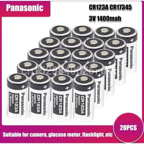 20pcs/lot Panasonic CR123A CR123 CR 123 123A 3V Lithium Battery disposable lithium-ion battery for the red LED of flashlight
