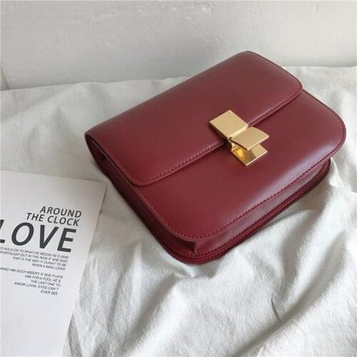 2021 New Design Small Square Leather Crossbody Bag Exquisite Female Retro One-Shoulder Bag For Woman