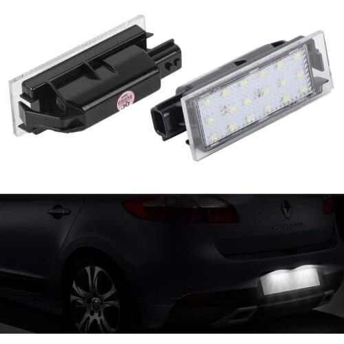 2X Diamond White LED License Plate Lights For Renault VelSatis Clio II IV Espace IV Laguna Megane III II Twingo Phase Master II
