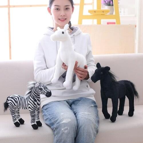 40/50cm plush simulation horse white black zebra decoration Home good quality soft lovely Early education christmas gift for kid