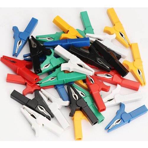 5pcs 55mm Plastic Insulated Car Auto Banana Plug Multimeter Alligator Clip Crocodile Clamp Cable Probes Battery Test