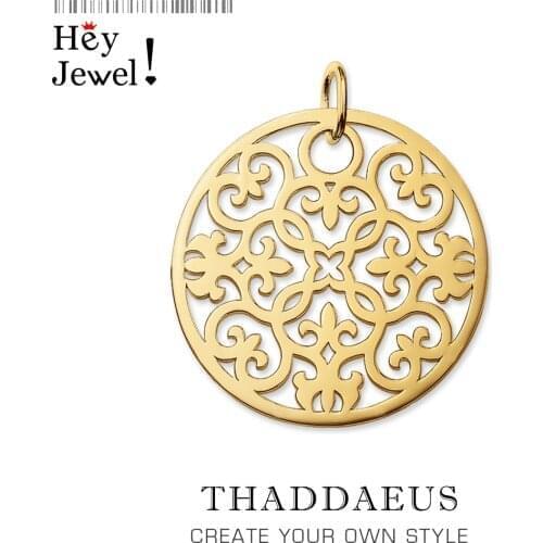 Pendant Ornaments Golden Large,2019 Brand New Fashion Jewelry Europe Bijoux 925 Sterling Silver Accessories Gift For Woman