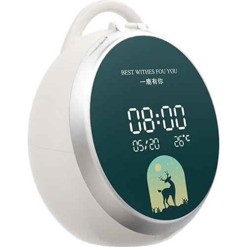 Time temperature display cosmetic case with mirror