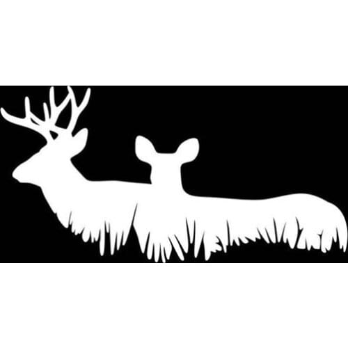 Black/Sliver Cute Deer Car Decals Window Bumper Vinyl Car Body sticker Art Decals Waterproof Removable S1222
