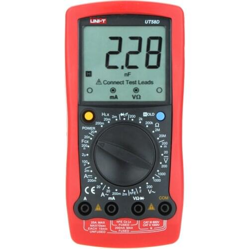 UNI-T UT58D LCD Digital Multimeter AC DC Ohm Voltmeter Ammeter Inductance Temperature Tester Modern Digital Multimeter