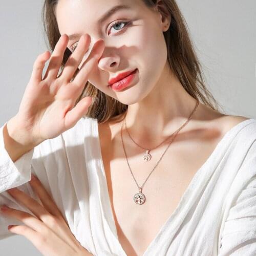 Tree of Life double titanium steel short clavicle chain Joker style Trendy personalized design Adjustable length wholesale