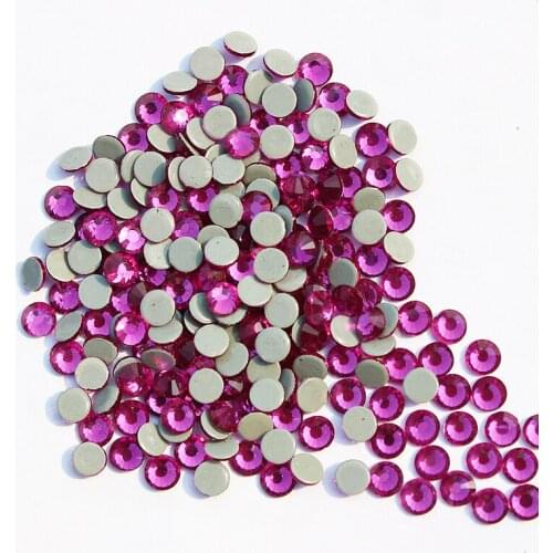 Fuchsia DMC Flatback Iron Crystals Hotfix Stones Luxury Strass Rhinestone DIY Clothing
