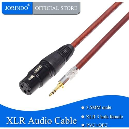 JORINDO 2.5M/8.2FT 3.5MM male pulg to 3 pin XLR Microphone extension cable,Used to connect mobile phone computer amplifier cable